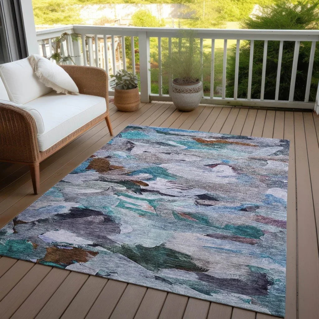 LOOMLAN Rugs Loomari Blue Washable Indoor-Outdoor Rug