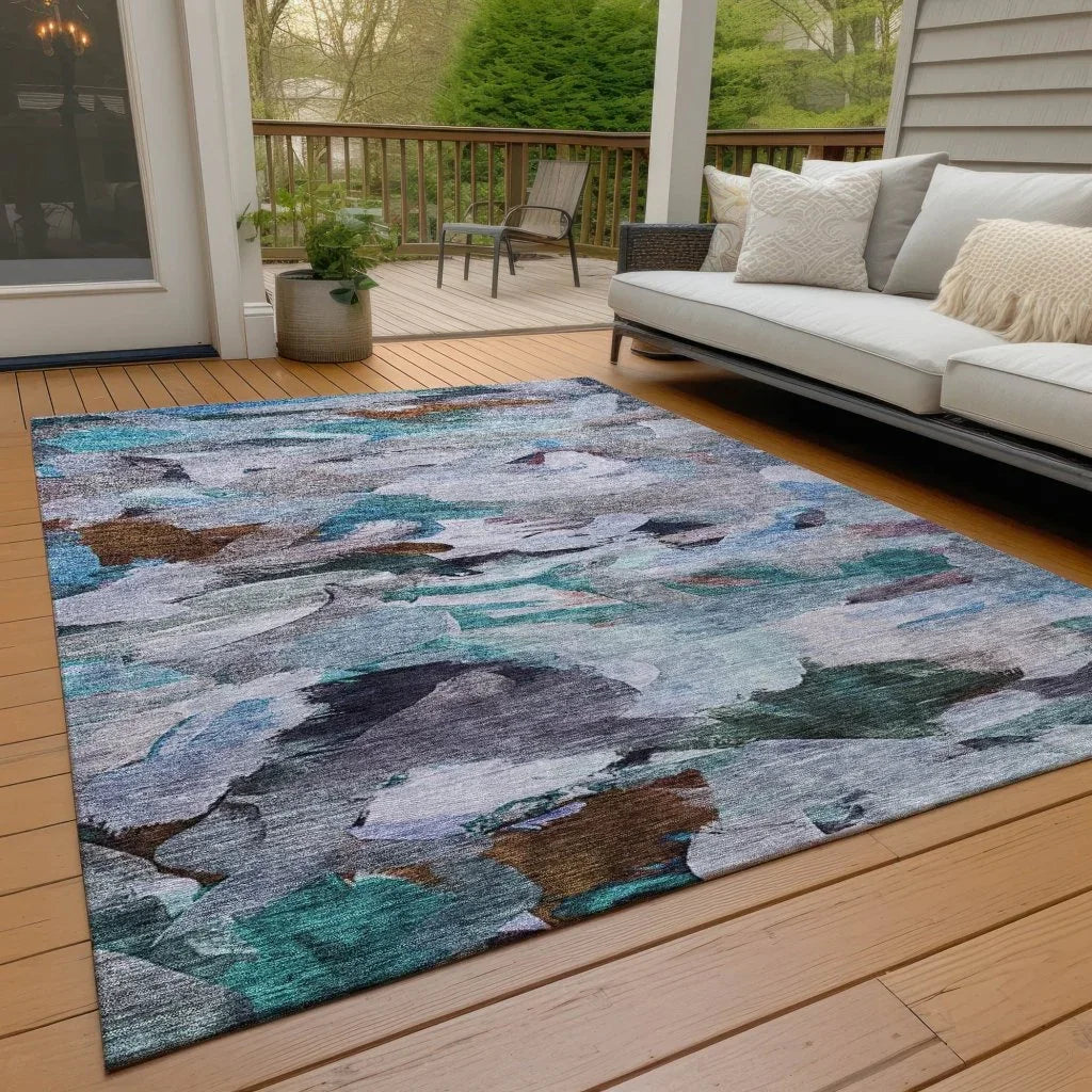LOOMLAN Rugs Loomari Blue Washable Indoor-Outdoor Rug