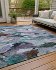 LOOMLAN Rugs Loomari Blue Washable Indoor-Outdoor Rug