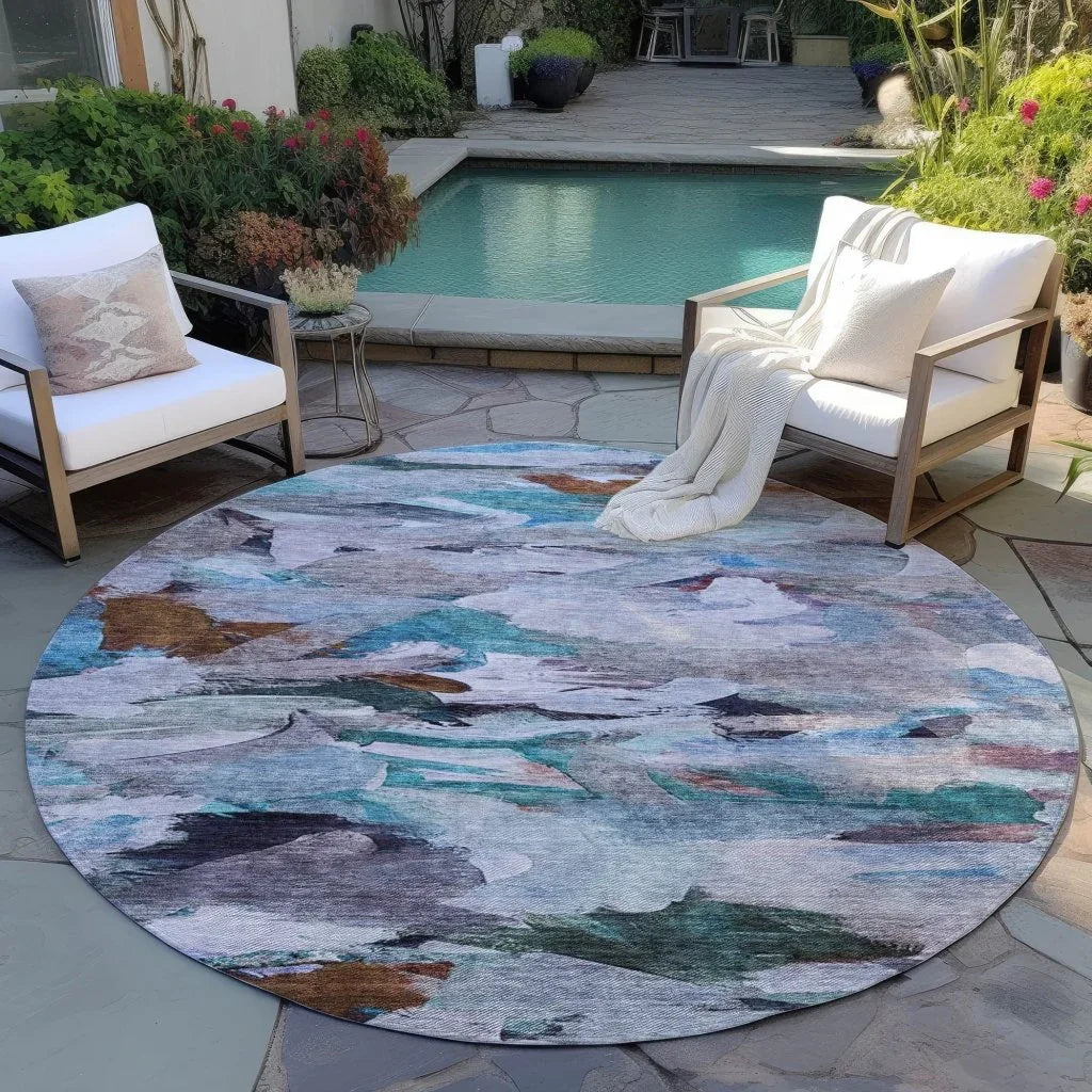LOOMLAN Rugs Loomari Blue Washable Indoor-Outdoor Rug