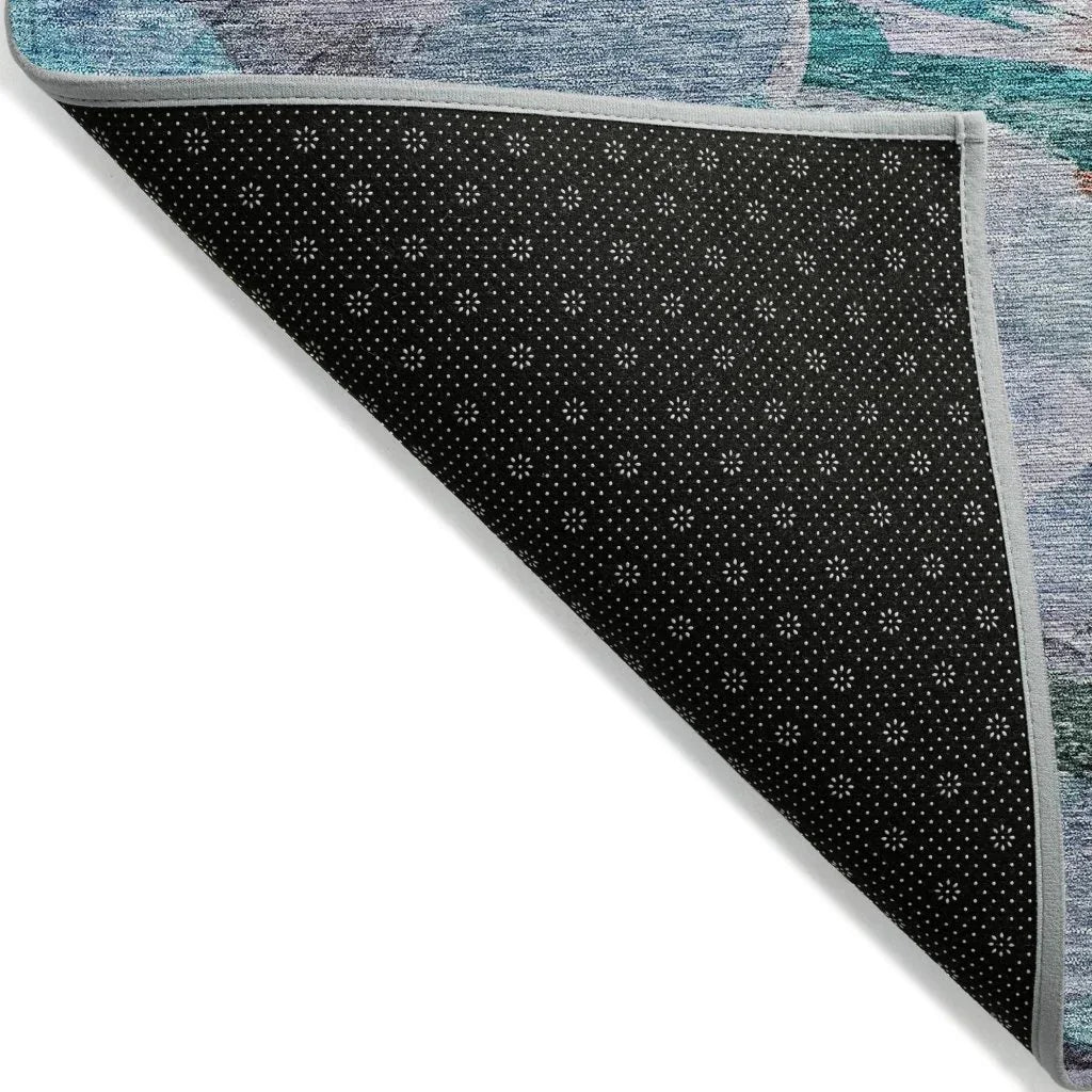 LOOMLAN Rugs Loomari Blue Washable Indoor-Outdoor Rug
