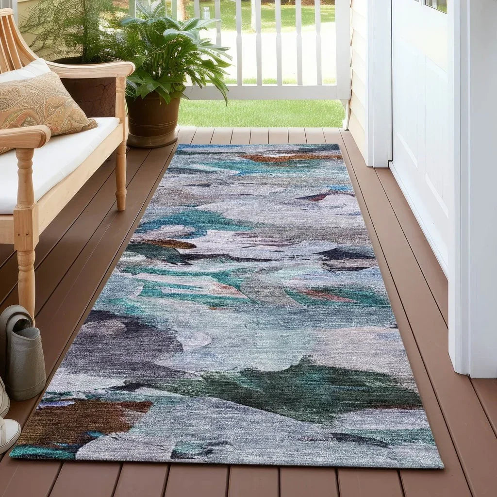 LOOMLAN Rugs Loomari Blue Washable Indoor-Outdoor Rug