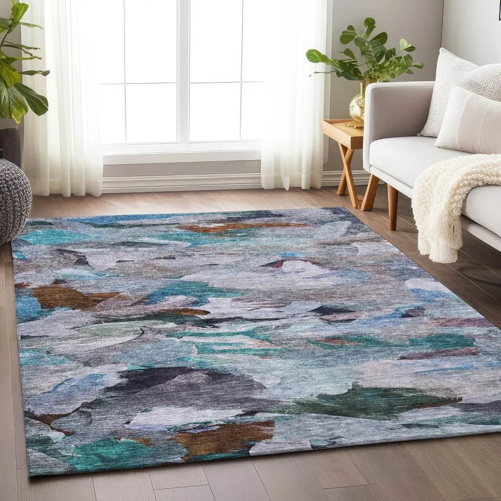 LOOMLAN Rugs Loomari Blue Washable Indoor-Outdoor Rug
