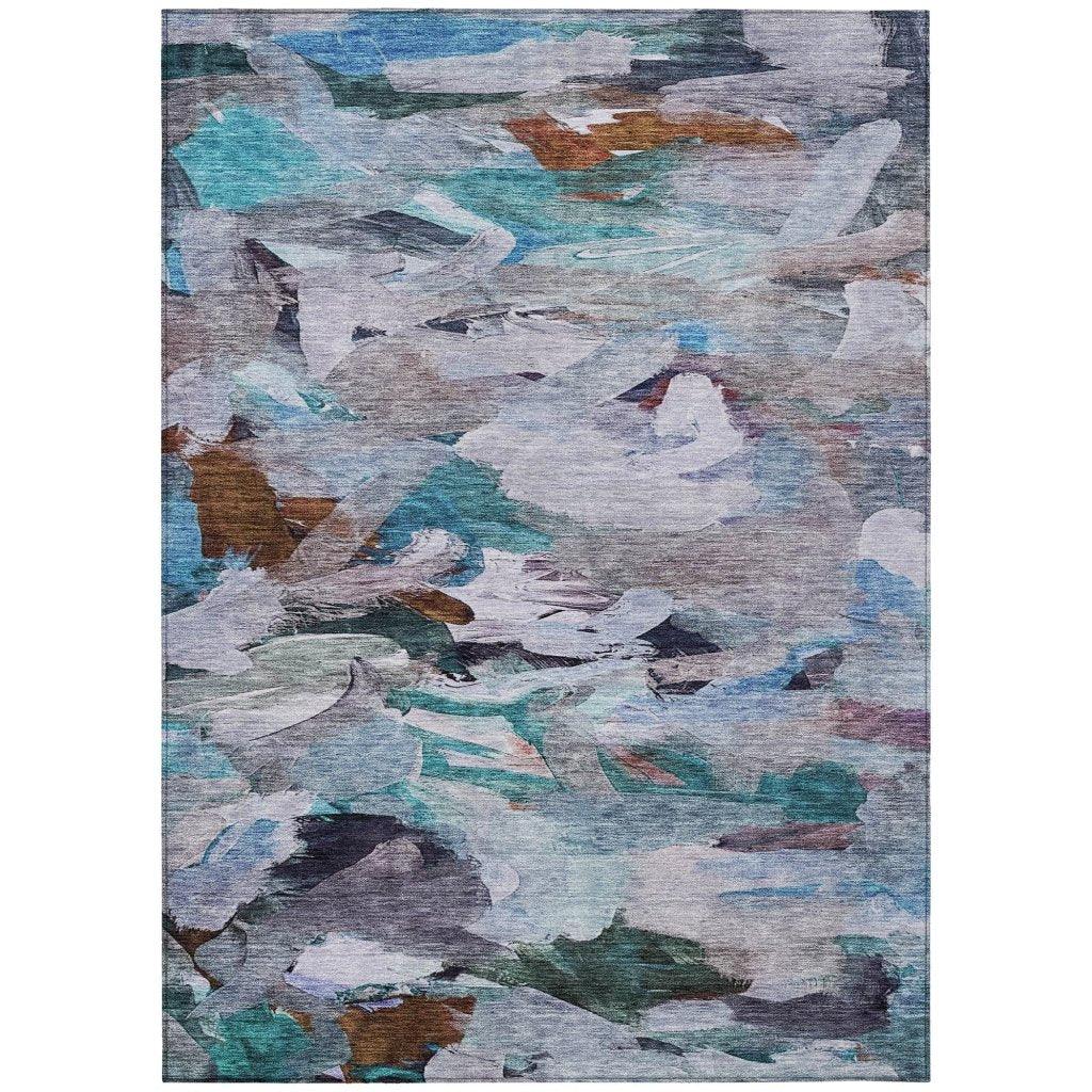 LOOMLAN Rugs Loomari Blue Washable Indoor-Outdoor Rug
