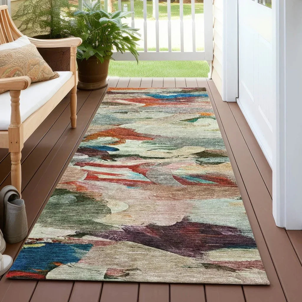 LOOMLAN Rugs Loomari Green Washable Indoor-Outdoor Rug