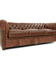 108" Caramel Brown Leather Chesterfield Sofa Made to Order Sofas & Loveseats LOOMLAN By Uptown Sebastian