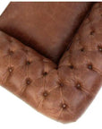 108" Caramel Brown Leather Chesterfield Sofa Made to Order Sofas & Loveseats LOOMLAN By Uptown Sebastian