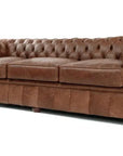 108" Caramel Brown Leather Chesterfield Sofa Made to Order Sofas & Loveseats LOOMLAN By Uptown Sebastian