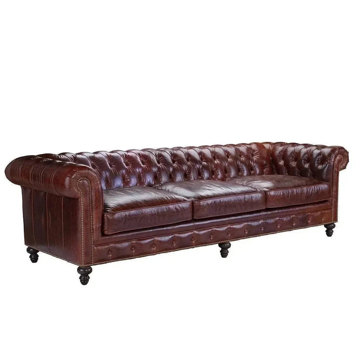 Uptown Sebastian Nathan Long Leather Chesterfield Sofa Made to Order