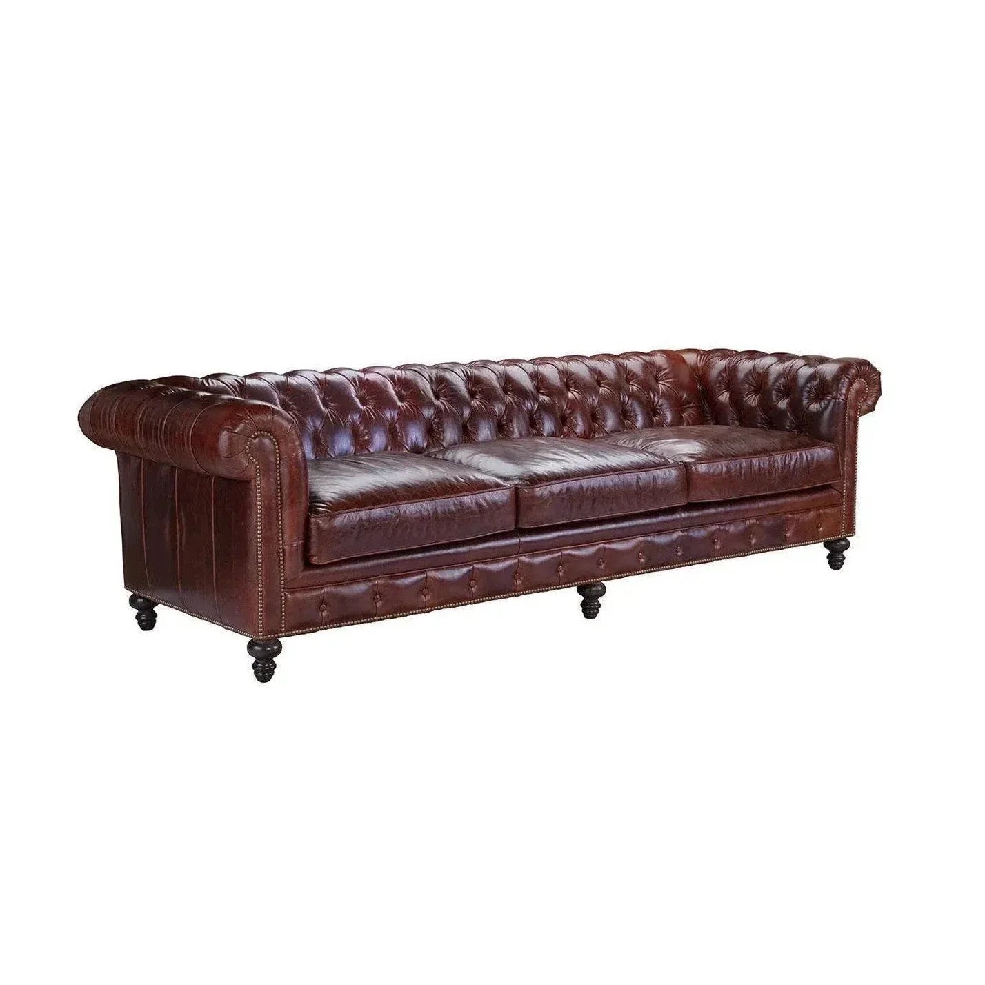 Uptown Sebastian Nathan Long Leather Chesterfield Sofa Made to Order