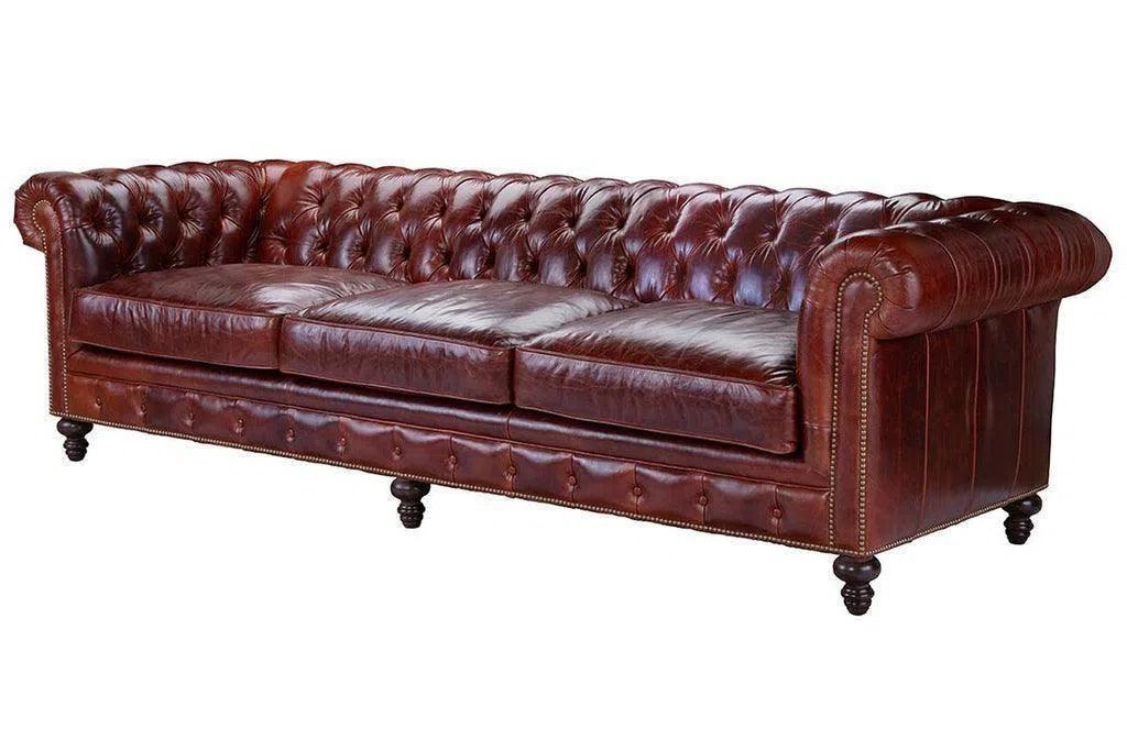Uptown Sebastian Nathan Long Leather Chesterfield Sofa Made to Order