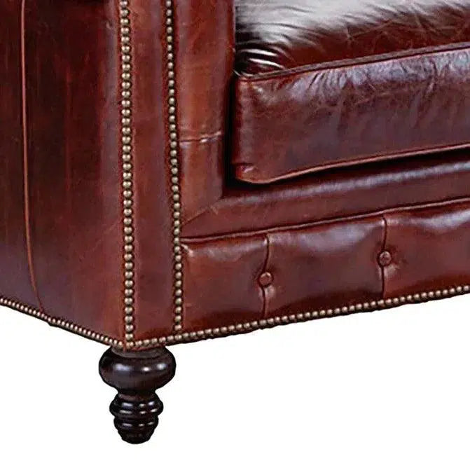 Uptown Sebastian Nathan Long Leather Chesterfield Sofa Made to Order