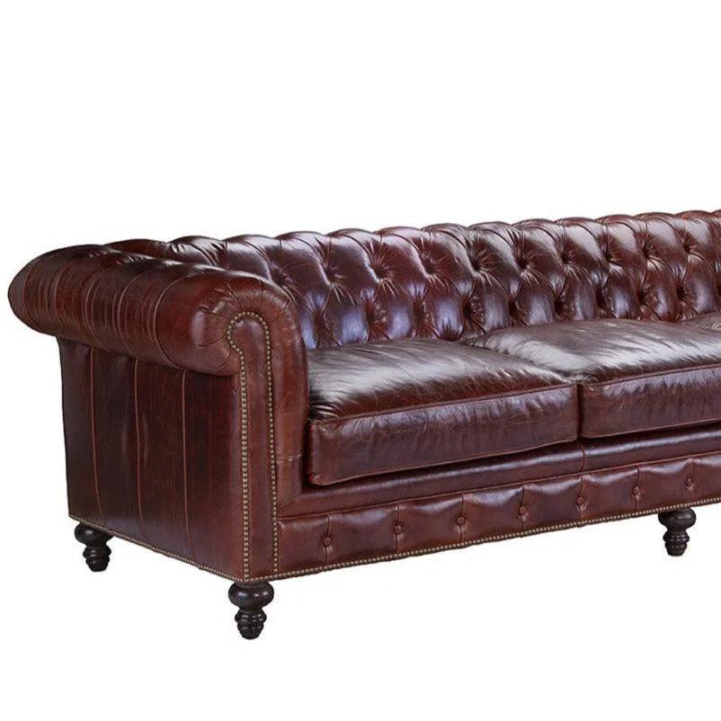 Uptown Sebastian Nathan Long Leather Chesterfield Sofa Made to Order