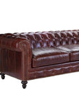 Uptown Sebastian Nathan Long Leather Chesterfield Sofa Made to Order