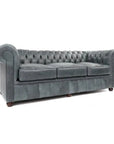 George Slate Grey Chesterfield Leather Sofa