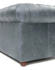 108" Slate Grey Chesterfield Leather Sofa Sofas & Loveseats LOOMLAN By Uptown Sebastian