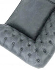 108" Slate Grey Chesterfield Leather Sofa Sofas & Loveseats LOOMLAN By Uptown Sebastian