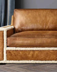 Austin Brown Benchmade Leather Couch With Shearing Trim Sofas & Loveseats LOOMLAN By Uptown Sebastian