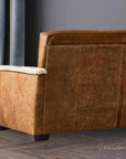 Austin Brown Benchmade Leather Couch With Shearing Trim Sofas & Loveseats LOOMLAN By Uptown Sebastian