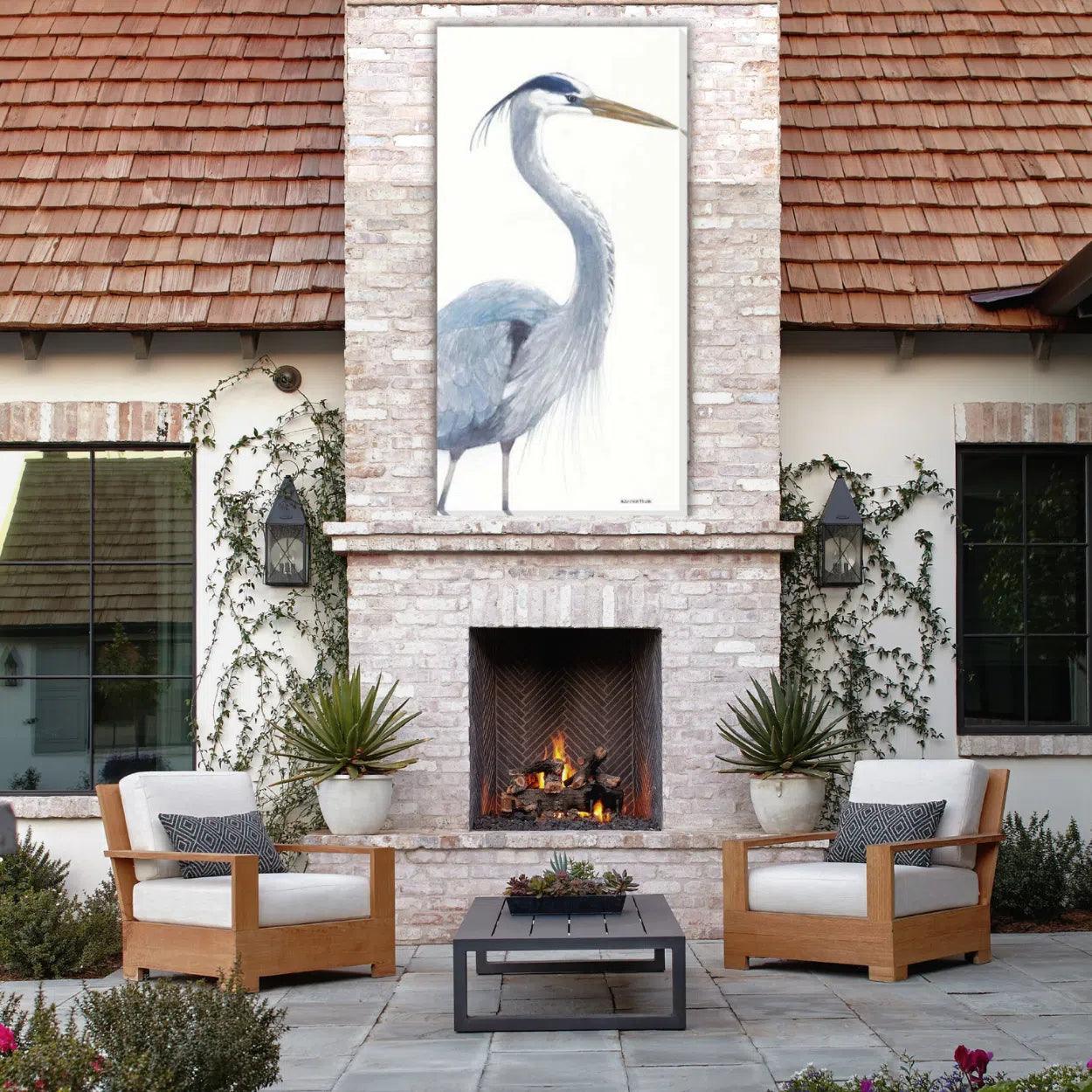 Blue Heron Coastal Canvas Art UV Resistant Canvas Indoor Outdoor Artwork LOOMLAN By LOOMLAN