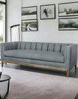 Contemporary Leather Chesterfield Sofa Single Cushion Seat Sofas & Loveseats LOOMLAN By Uptown Sebastian