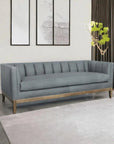 Contemporary Leather Chesterfield Sofa Single Cushion Seat Sofas & Loveseats LOOMLAN By Uptown Sebastian