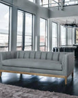 Contemporary Leather Chesterfield Sofa Single Cushion Seat Sofas & Loveseats LOOMLAN By Uptown Sebastian