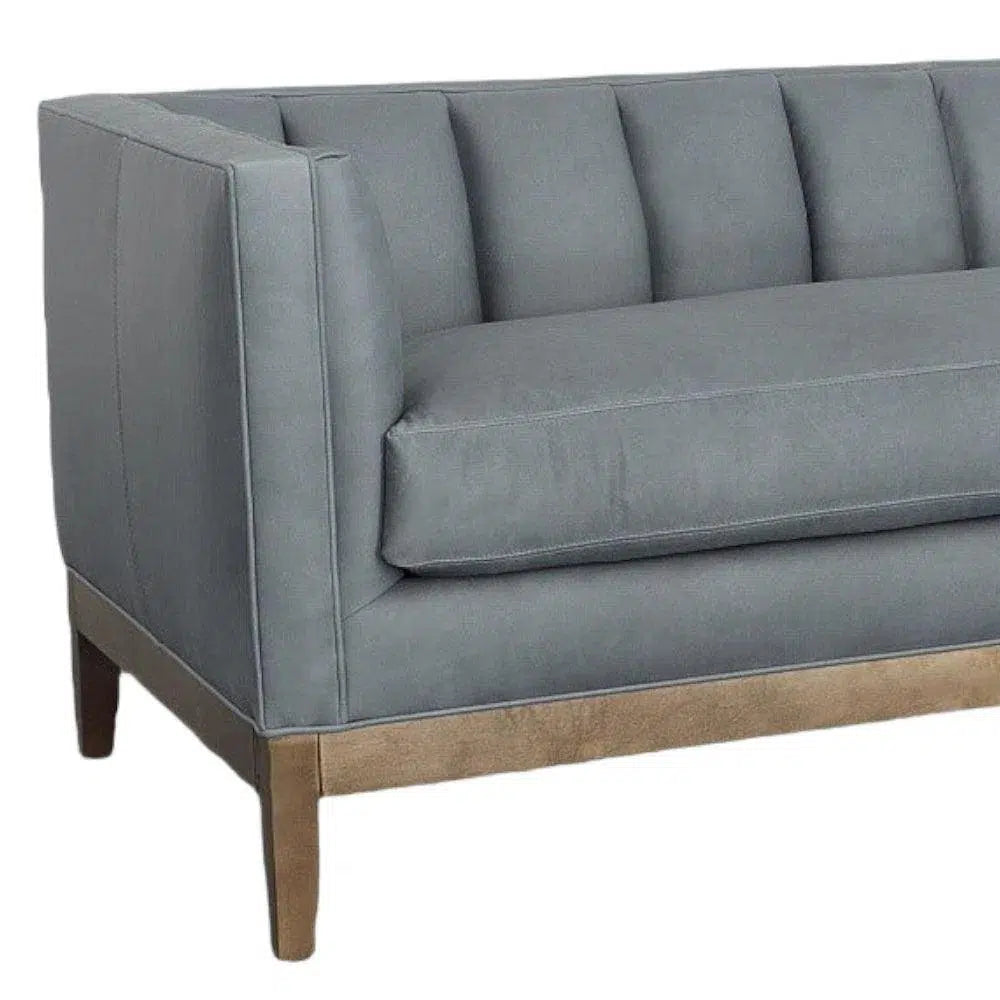 Contemporary Leather Chesterfield Sofa Single Cushion Seat Sofas &amp; Loveseats LOOMLAN By Uptown Sebastian