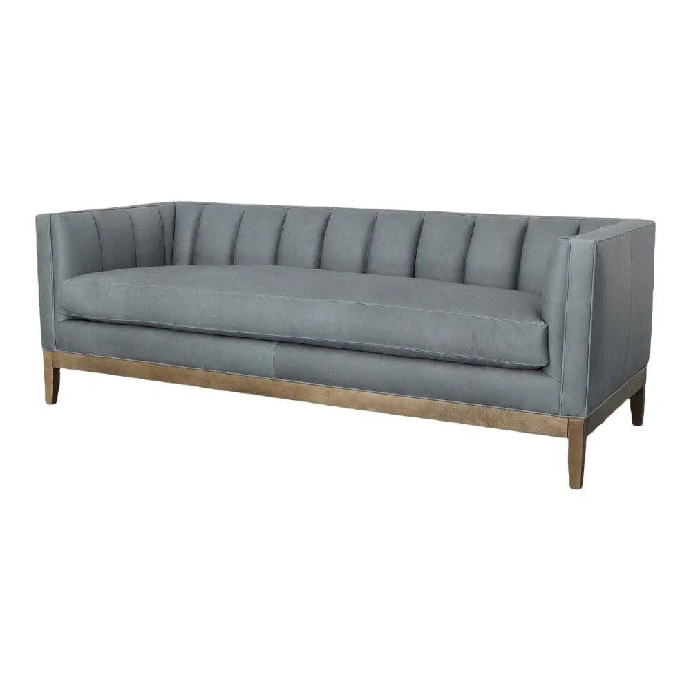 Contemporary Leather Chesterfield Sofa Single Cushion Seat Sofas &amp; Loveseats LOOMLAN By Uptown Sebastian