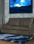 Custom Made Leather Sofa Two Cushion Design Bench Built in USA Sofas & Loveseats LOOMLAN By Uptown Sebastian