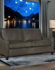 Custom Made Leather Sofa Two Cushion Design Bench Built in USA Sofas & Loveseats LOOMLAN By Uptown Sebastian