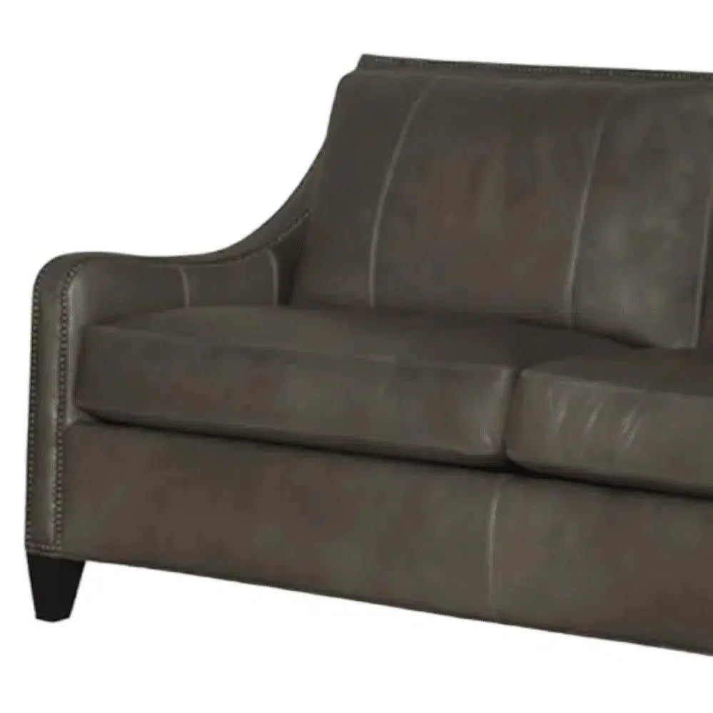 Custom Made Leather Sofa Two Cushion Design Bench Built in USA Sofas & Loveseats LOOMLAN By Uptown Sebastian