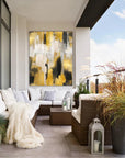 Golden Cityscape Indoor Outdoor Wall Art - Sustainable and Durable Artwork LOOMLAN By LOOMLAN