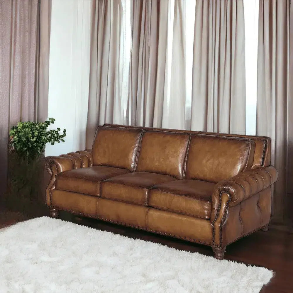 How the Frontier was Won Leather Couch Made in the USA Sofas &amp; Loveseats LOOMLAN By Uptown Sebastian