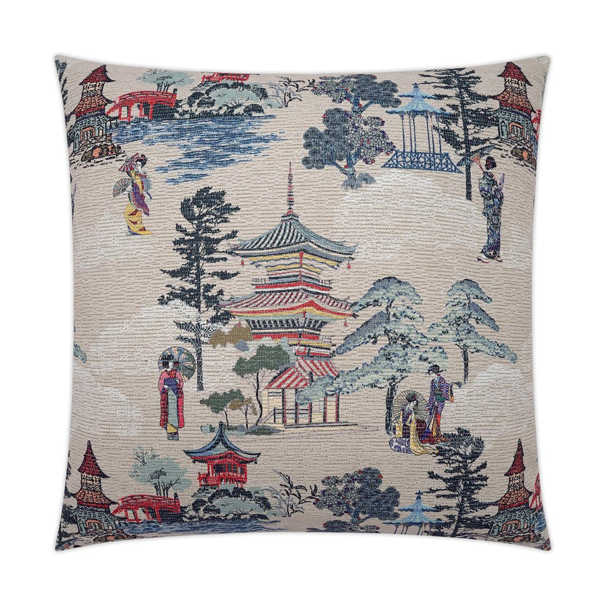 D.V. Kap Lago Novelty Multi Color Blue Large Throw Pillow With Insert