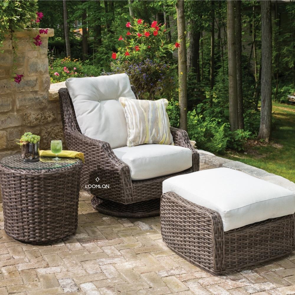 Lloyd Flanders Largo High Back Swivel Rocker Lounge Chair Wicker