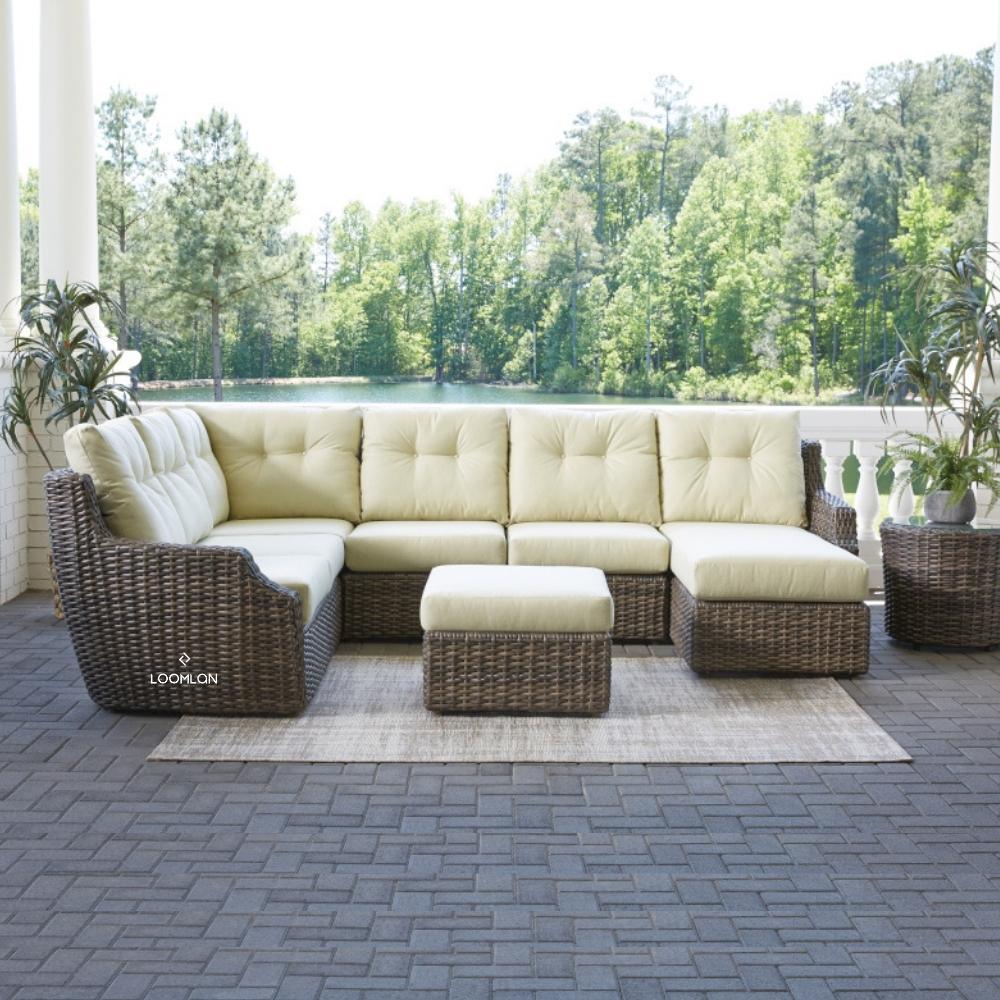 Lloyd Flanders Largo Ottoman All Weather Wicker Furniture Made USA