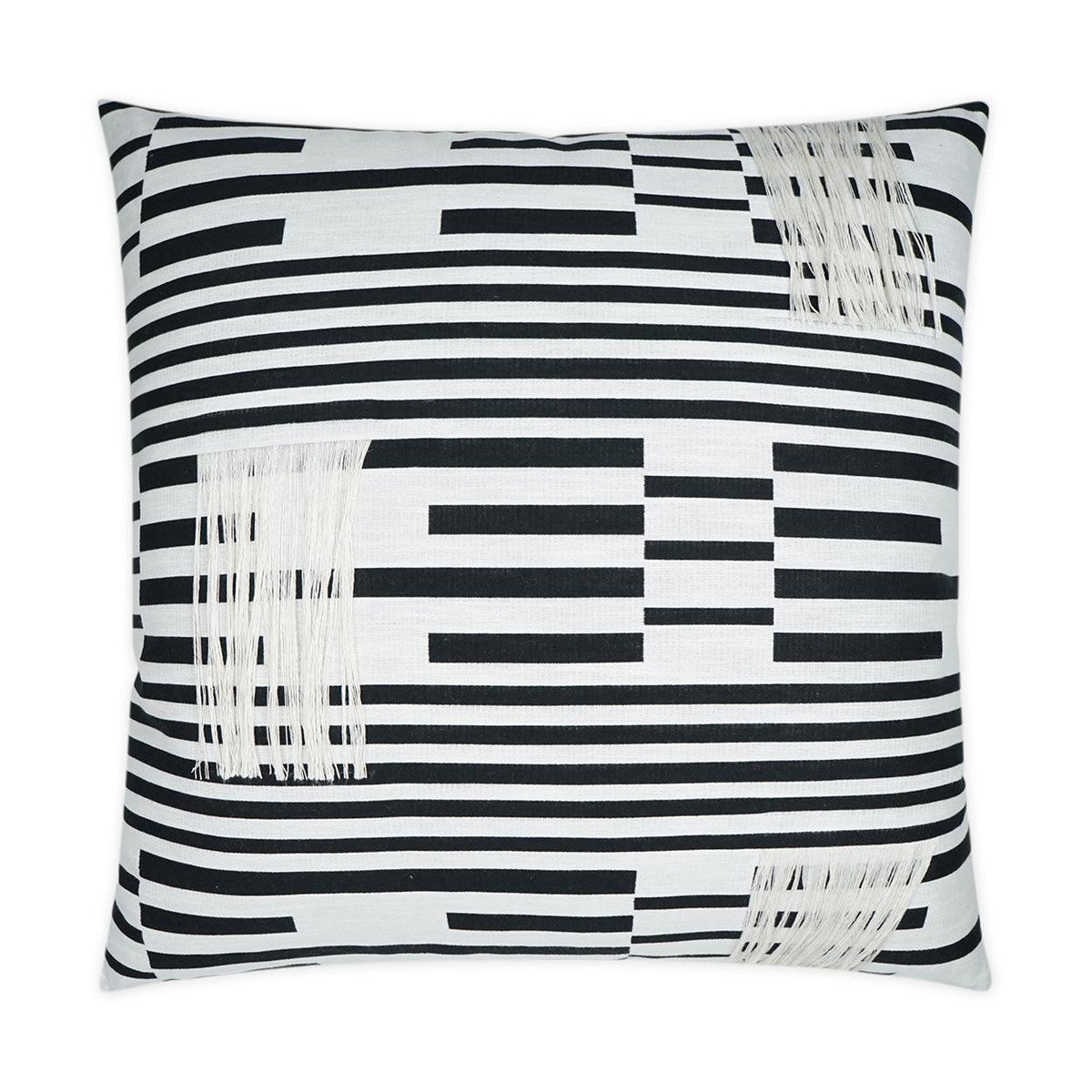 D.V. Kap Loose Ends Textured Black Large Throw Pillow With Insert