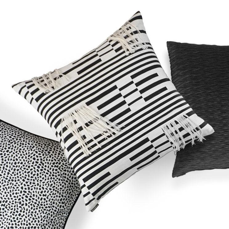 D.V. Kap Loose Ends Textured Black Large Throw Pillow With Insert