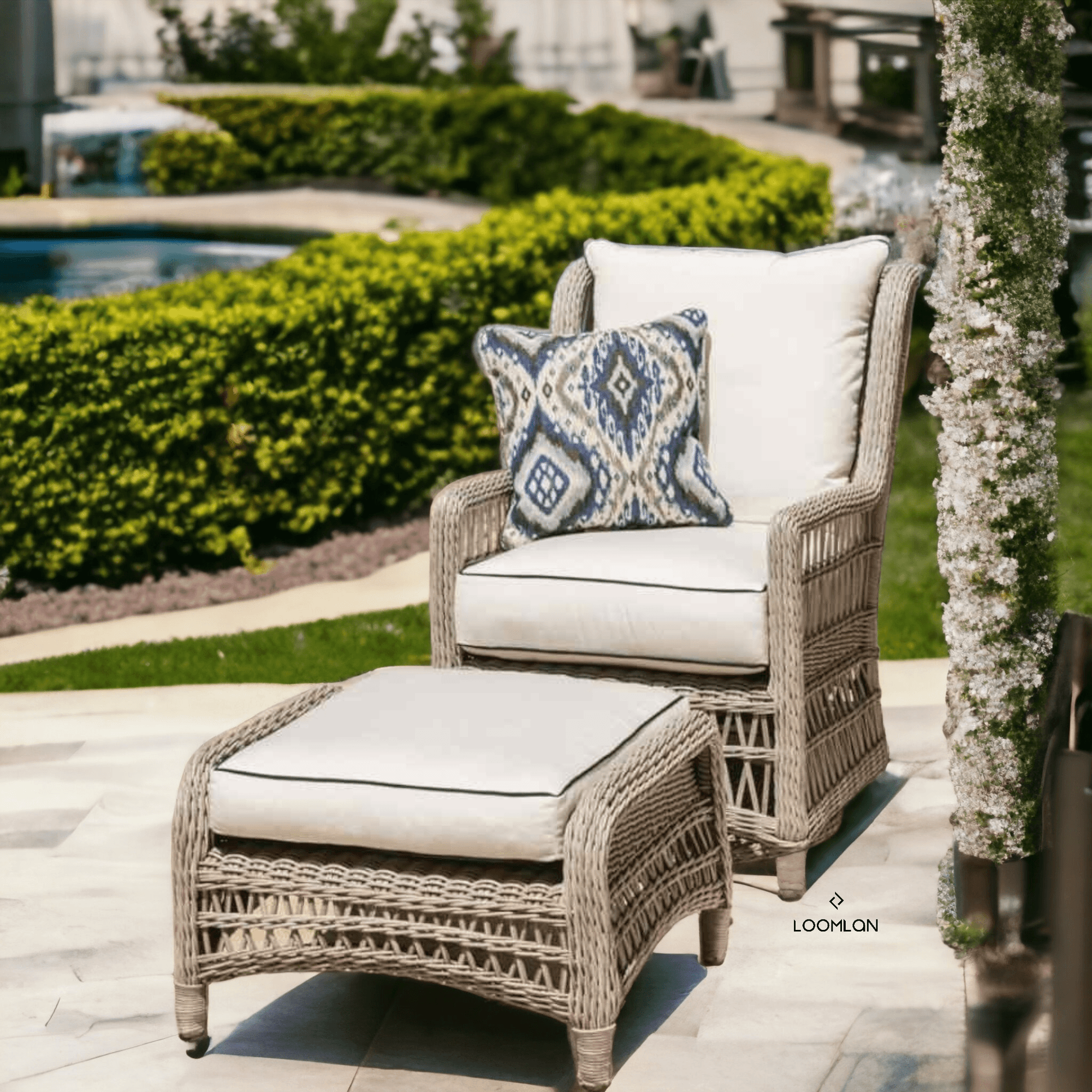 Lloyd Flanders Mackinac Wicker Outdoor Patio Lounge Chair