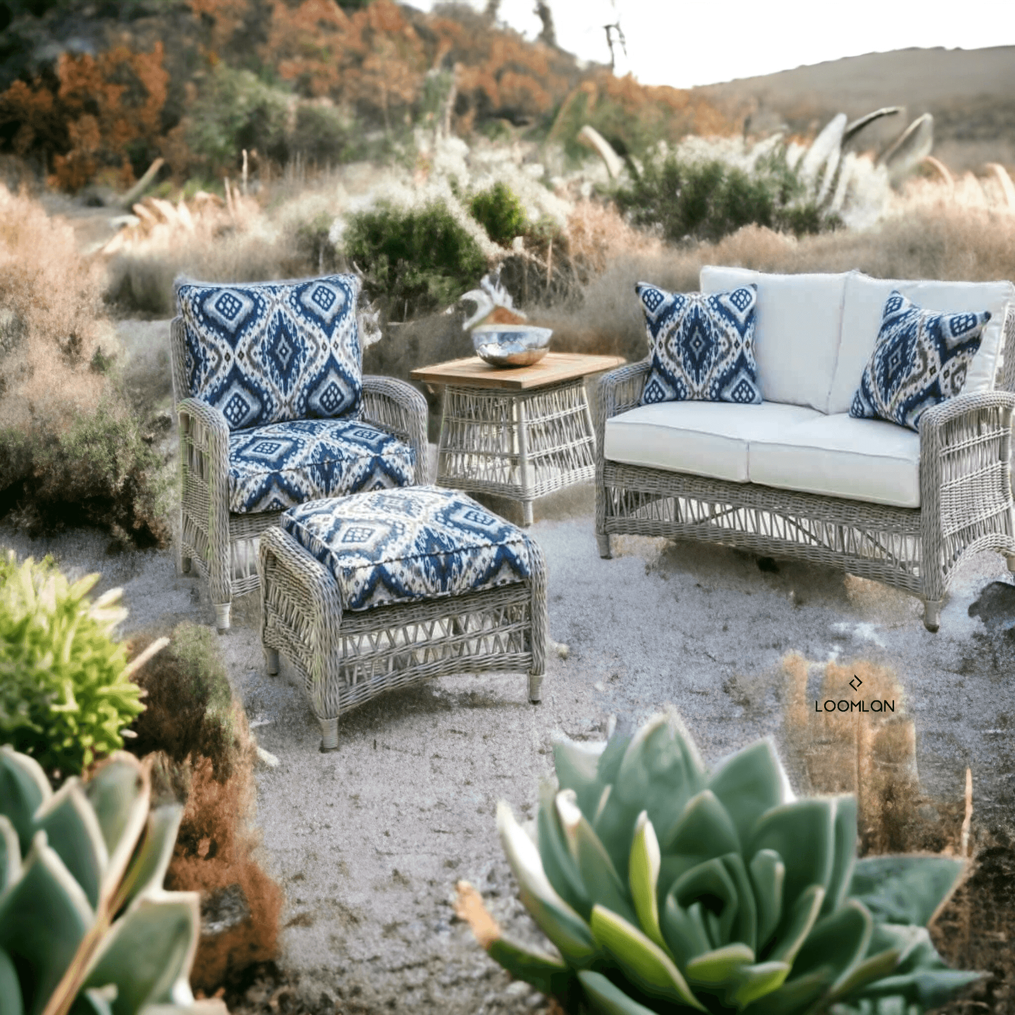 Lloyd Flanders Mackinac Wicker Outdoor Patio Lounge Chair