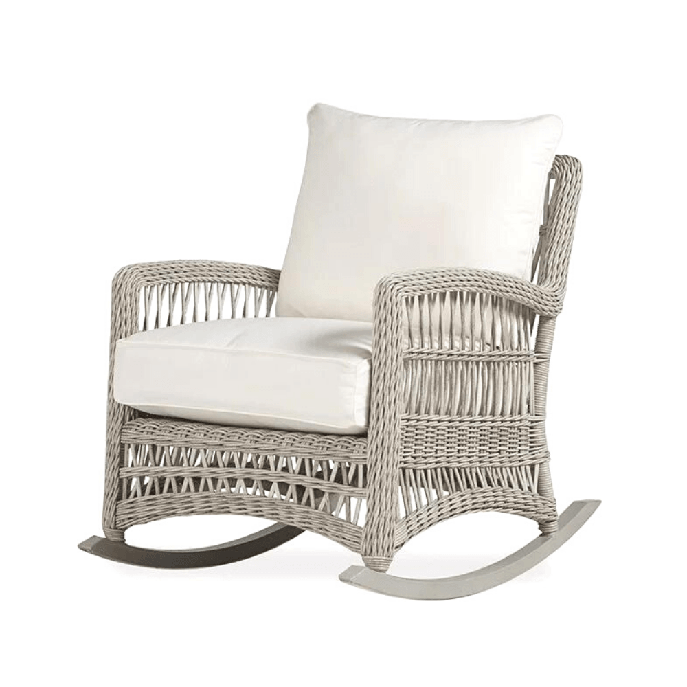 Lloyd Flanders Mackinac Wicker Outdoor Rocker Lounge Chair Cushions