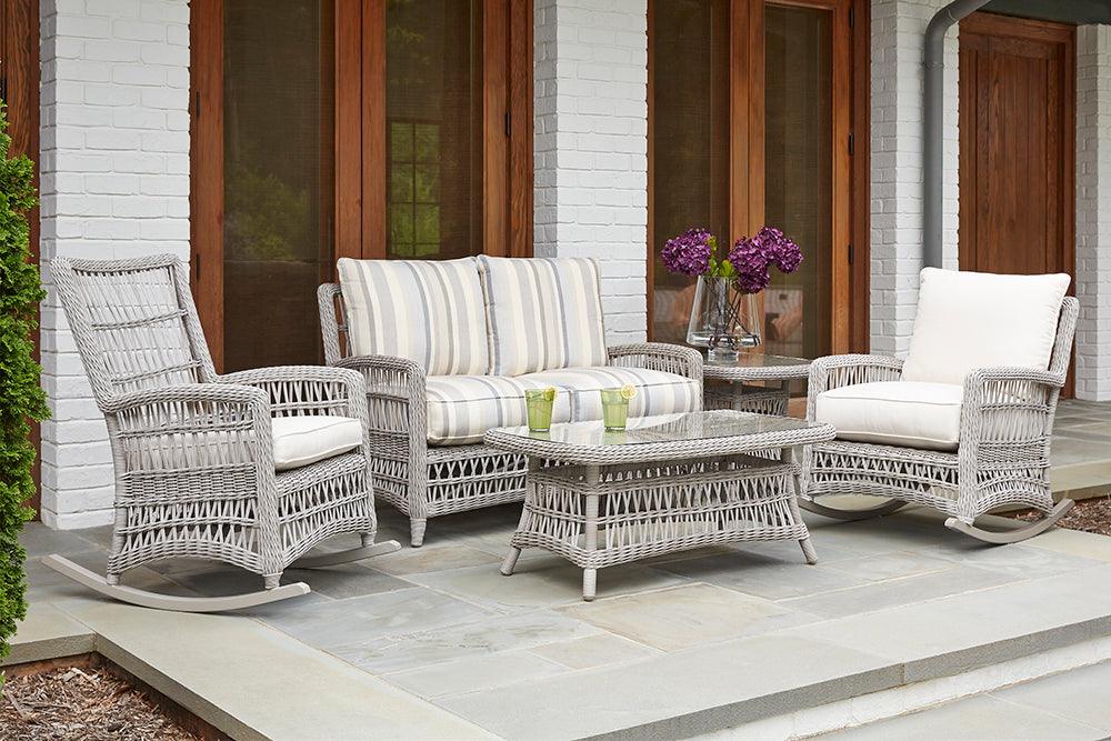 Lloyd Flanders Mackinac Wicker Outdoor Rocker Lounge Chair Cushions