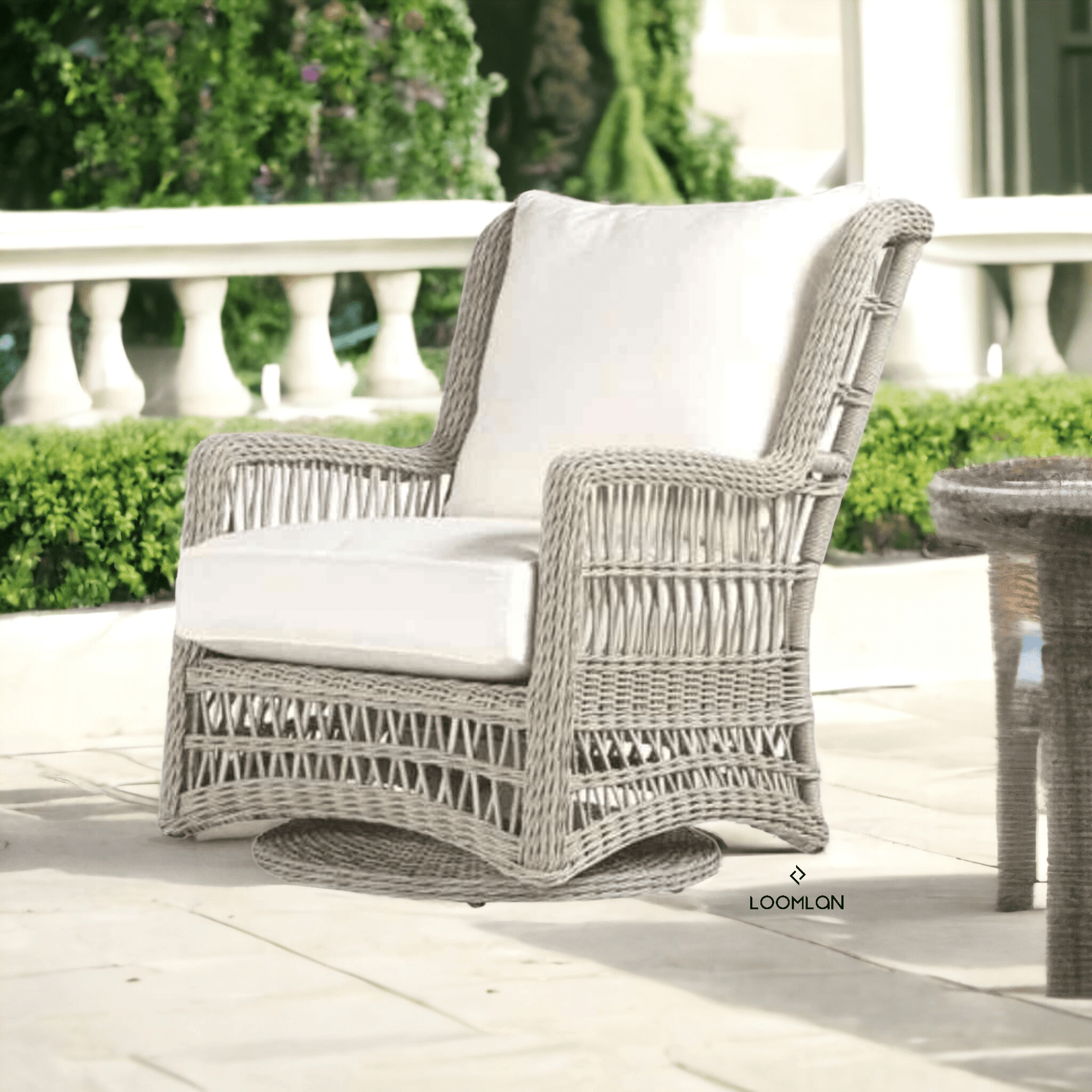 Lloyd Flanders Mackinac Wicker Outdoor Swivel Glider Chair - High Back