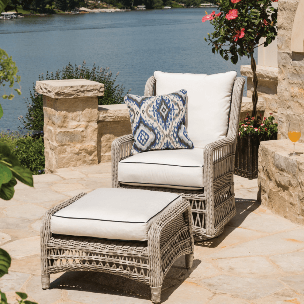 Lloyd Flanders Mackinac Wicker Outdoor Swivel Glider Chair - High Back