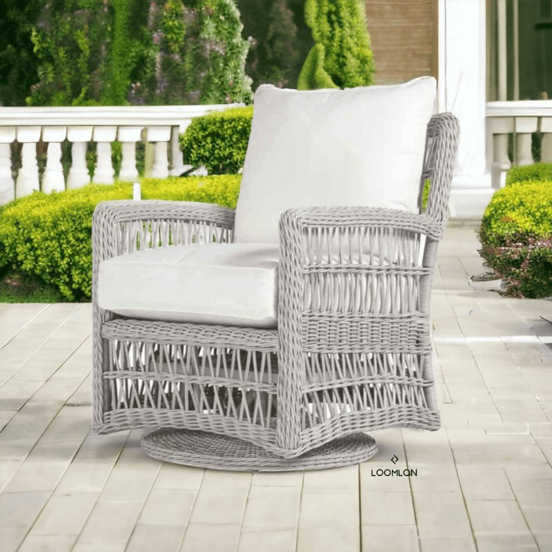 Lloyd Flanders Mackinac Wicker Outdoor Swivel Glider Chair Cushions
