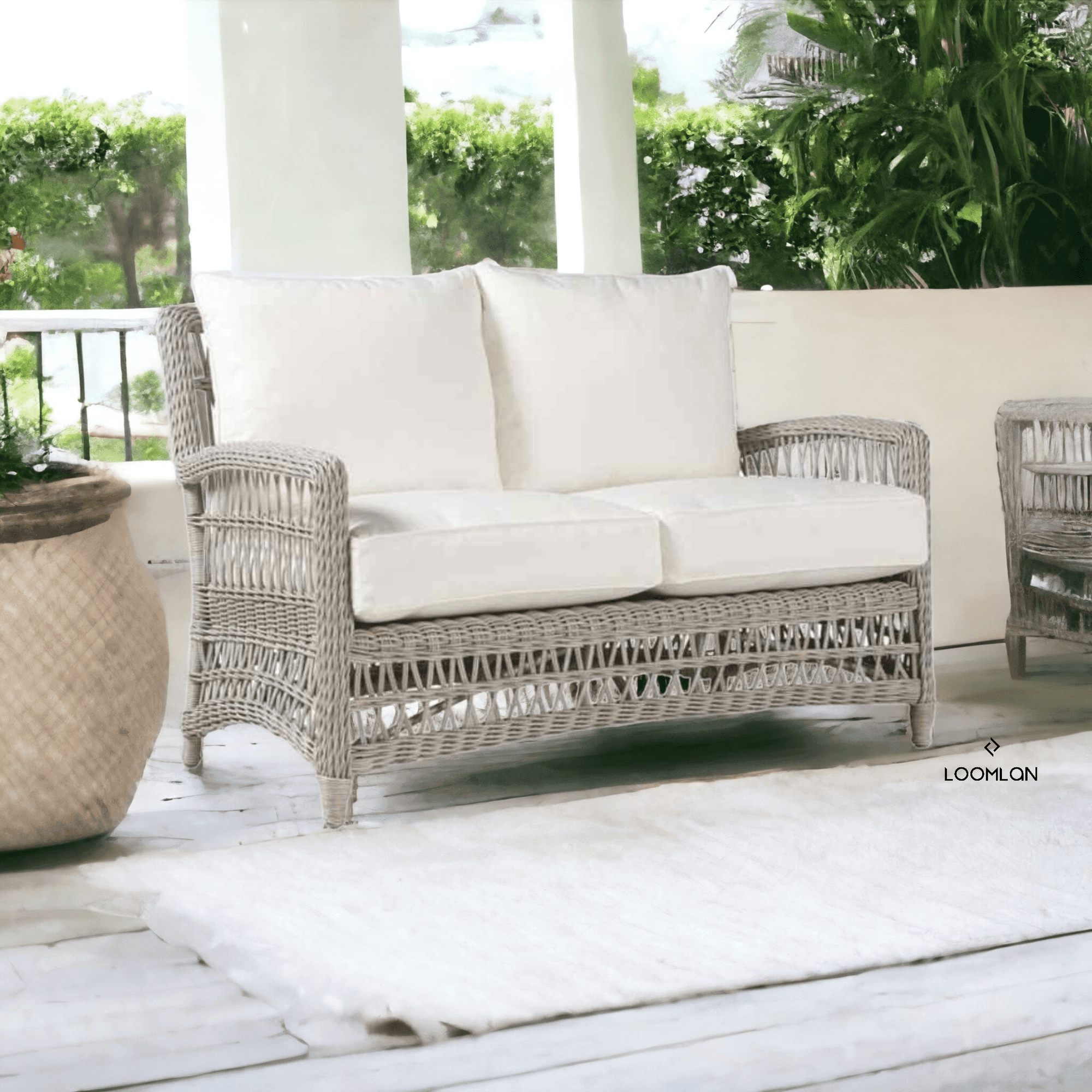 Lloyd Flanders Mackinac Wicker Outdoor Wicker Loveseat Cushions