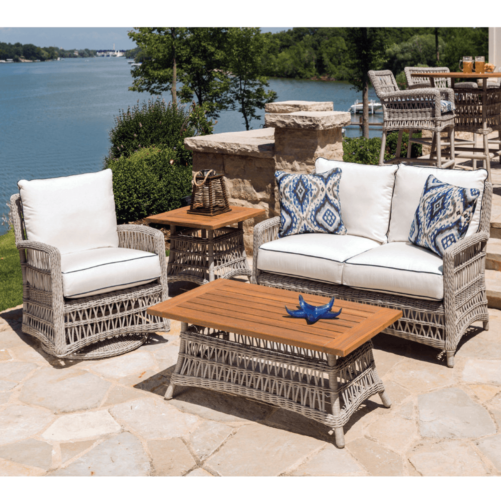 Lloyd Flanders Mackinac Wicker Outdoor Wicker Loveseat Cushions