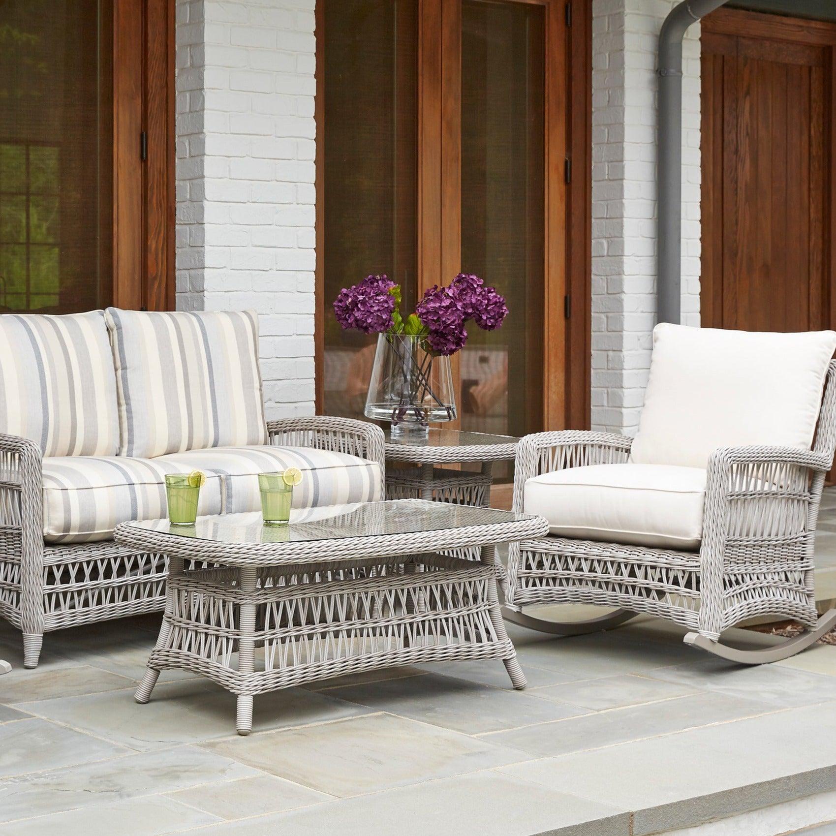 Lloyd Flanders Mackinac Wicker All Weather Square End Table