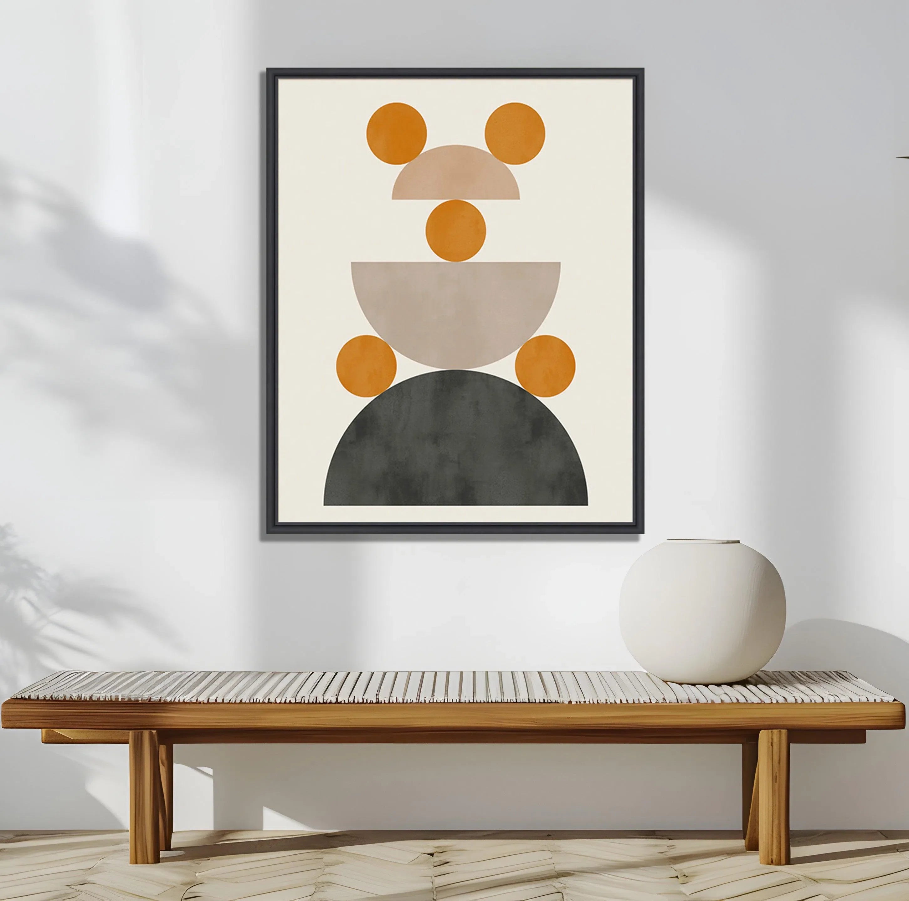 Mid Century Mod I Artwork Framed Canvas With Floating Frame Artwork LOOMLAN By LOOMLAN